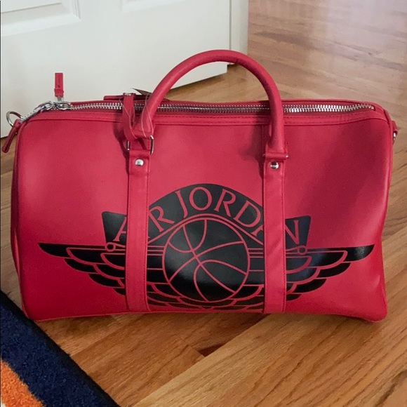 jordan leather duffel bag